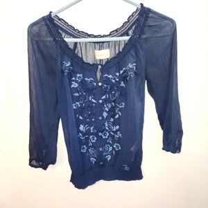 Abercrombie navy blue blouse
